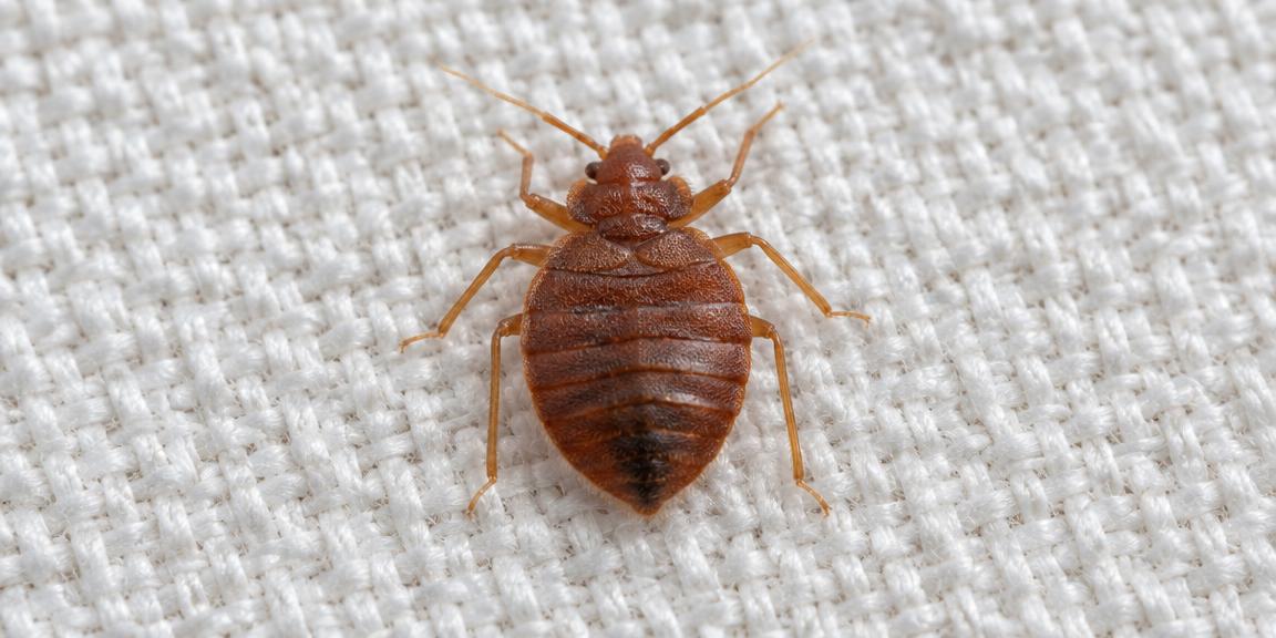 Bed bug on mattress fabric